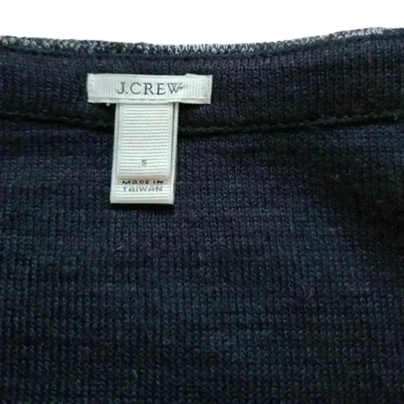 J Crew Sweater Chunky Fisherman Preppy Womens Small Popover Black Grey Melange - Picture 8 of 12